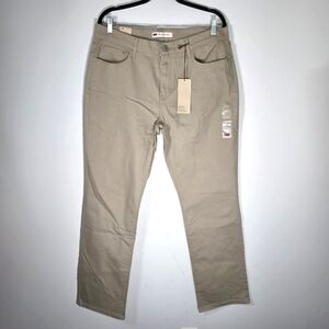 Levis 505 Women's Jeans Khaki Straight Leg Mid Rise Flex Denim Sz 14 NEW